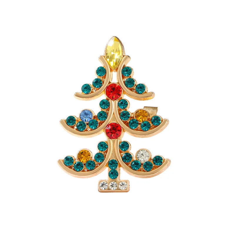 Broche Árvore de Natal com Strass Design Elegante Feminino