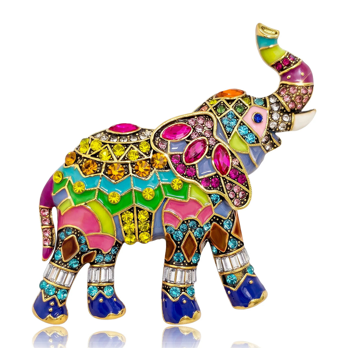 Broche Elefante com Strass Design Elegante Feminino