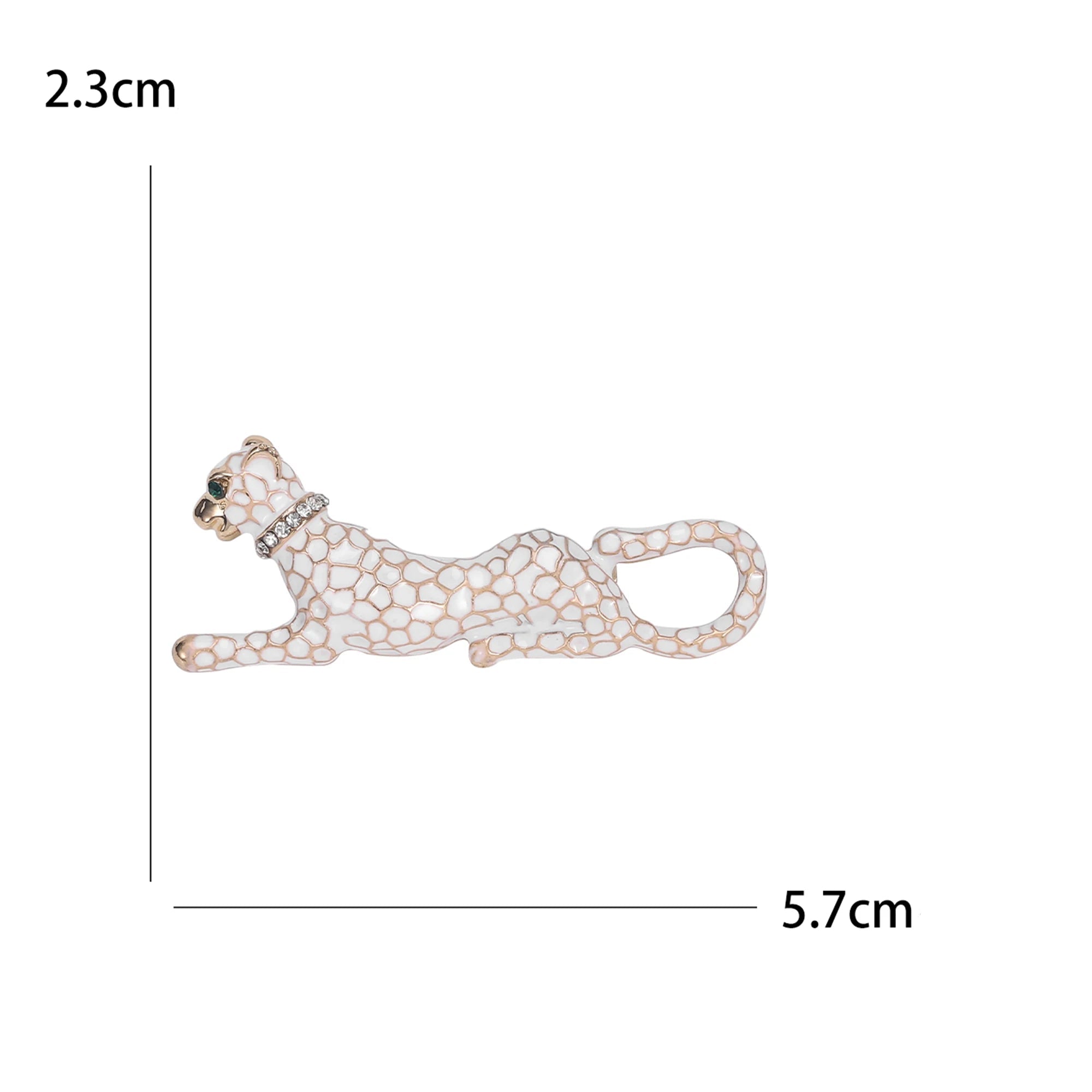 Broche Leopardo com Strass Detalhe Elegante Feminino