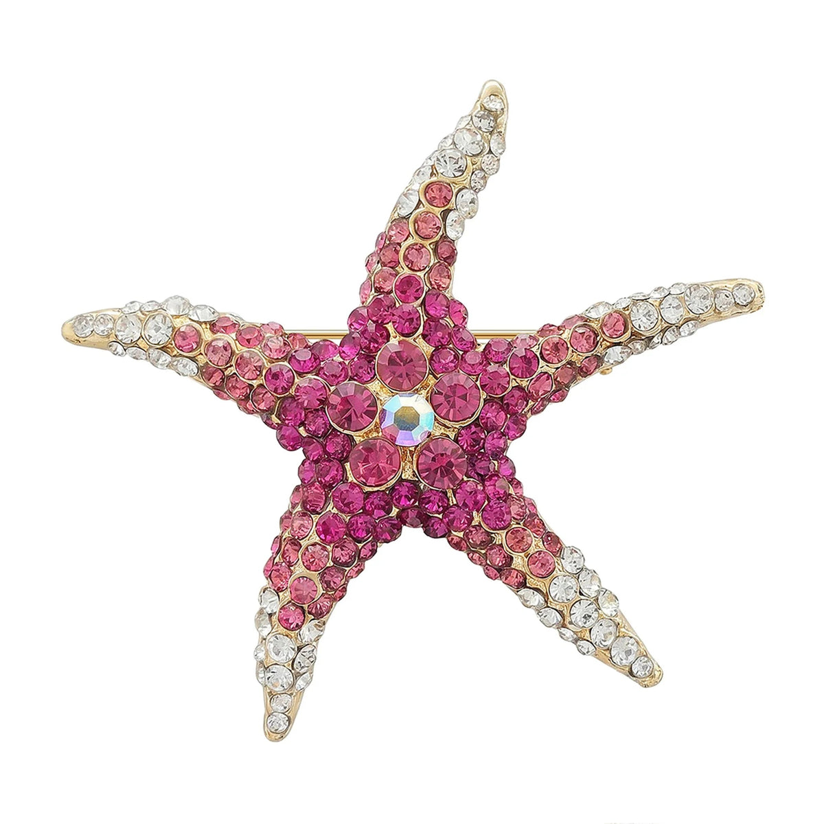 Broche Estrela-do-Mar com Strass Design Elegante Feminino