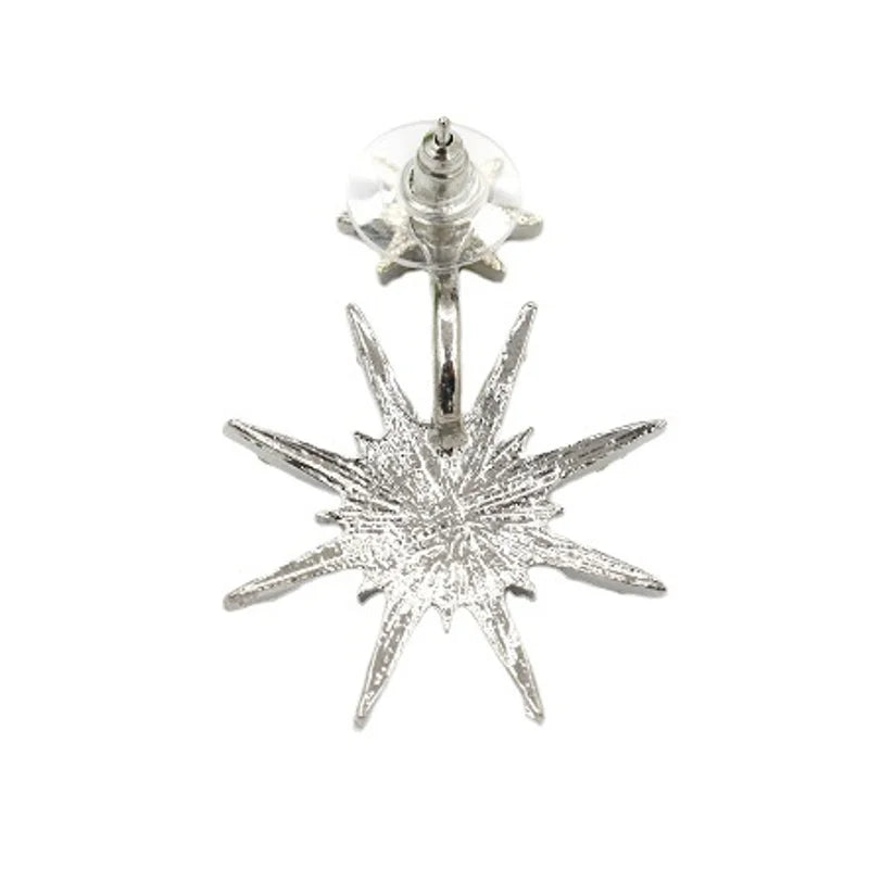 Evispol brincos brilhantes de zerconia cúbica para mulheres, meninas, moda estrela, floco de neve, design, piercing, joia, presente