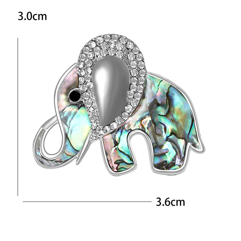 Broche Elefante com Concha Abalone Design Elegante Feminino