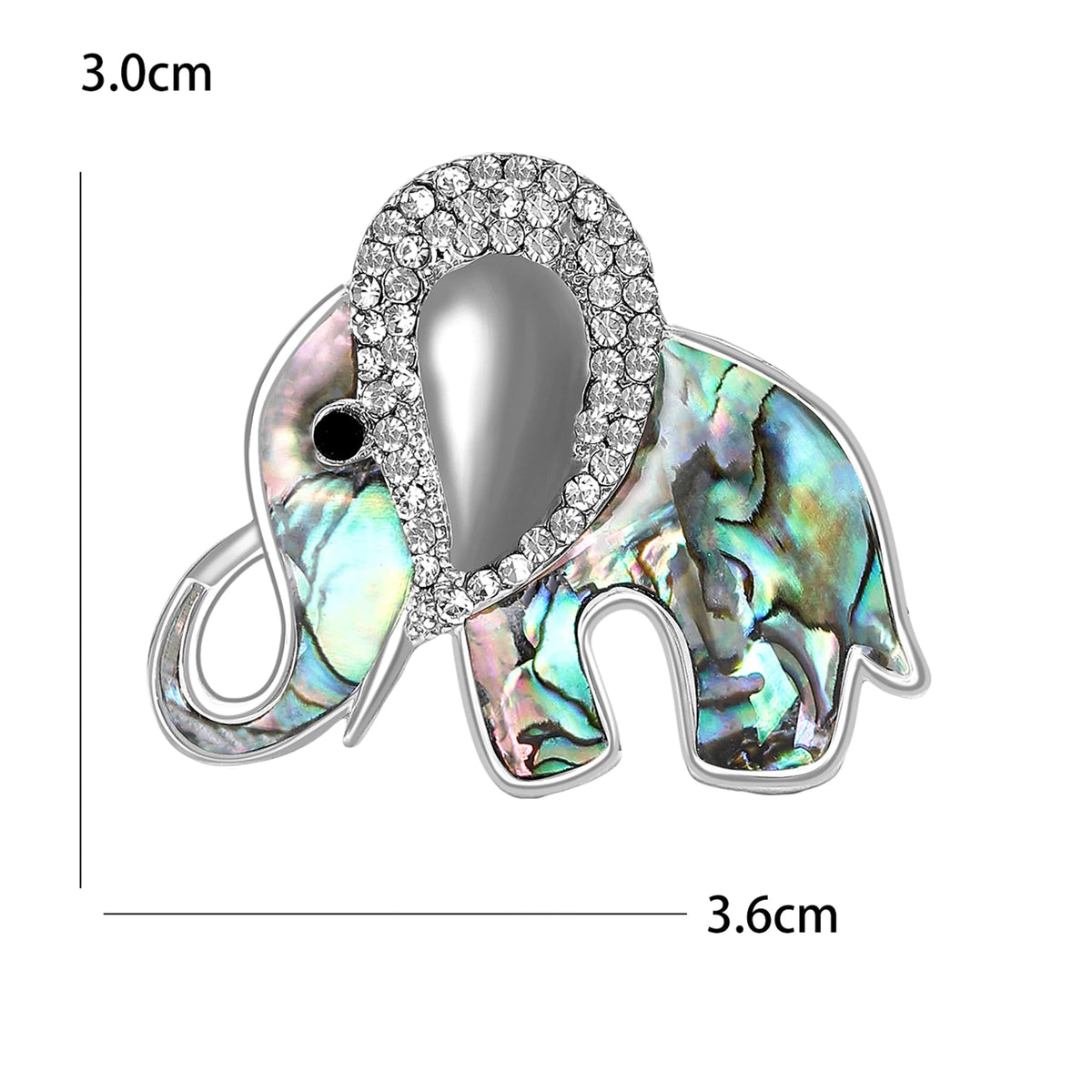 Broche Elefante com Concha Abalone Design Elegante Feminino