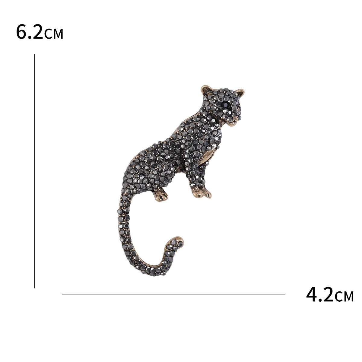 Broche Leopardo com Strass Detalhe Elegante Feminino