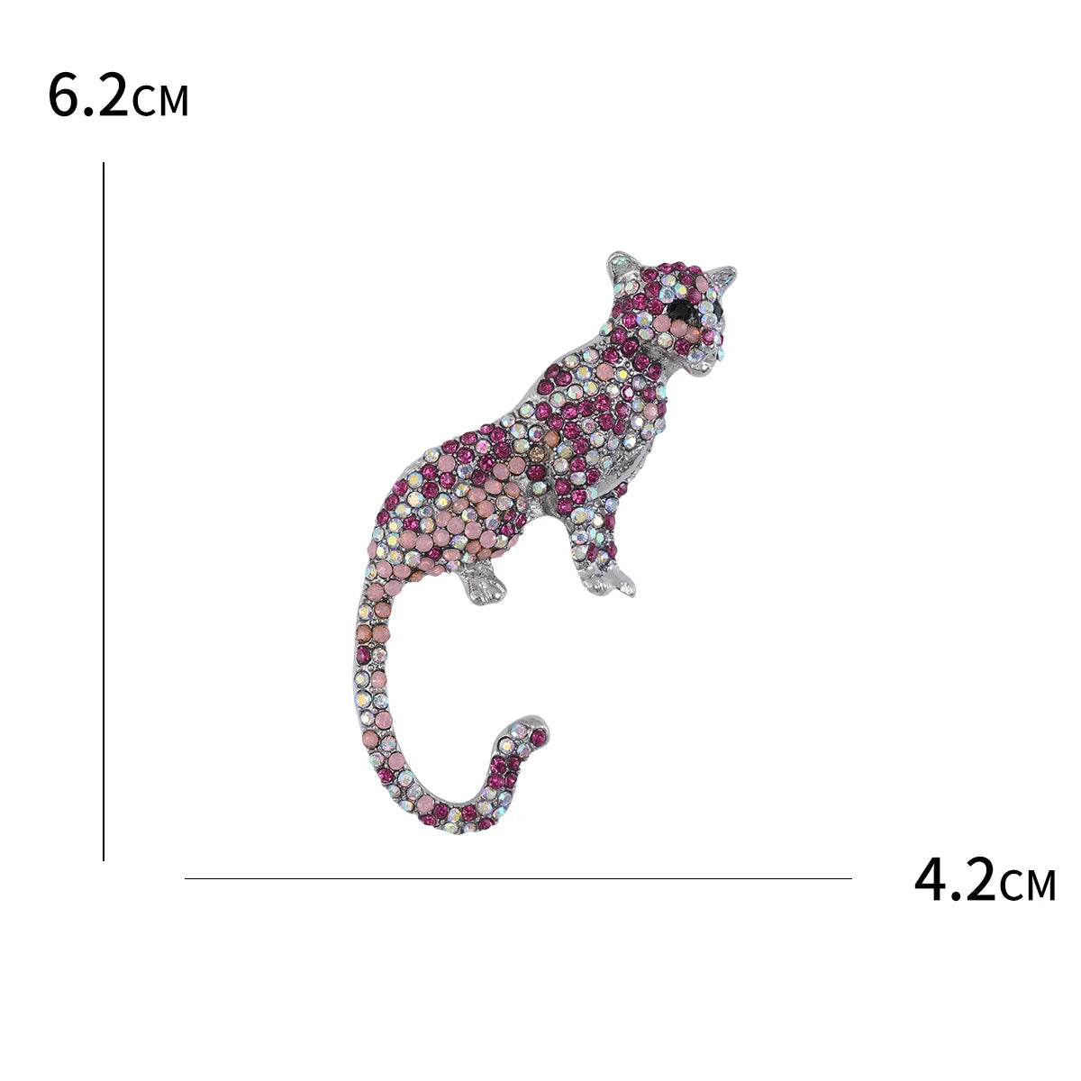 Broche Leopardo com Strass Detalhe Elegante Feminino
