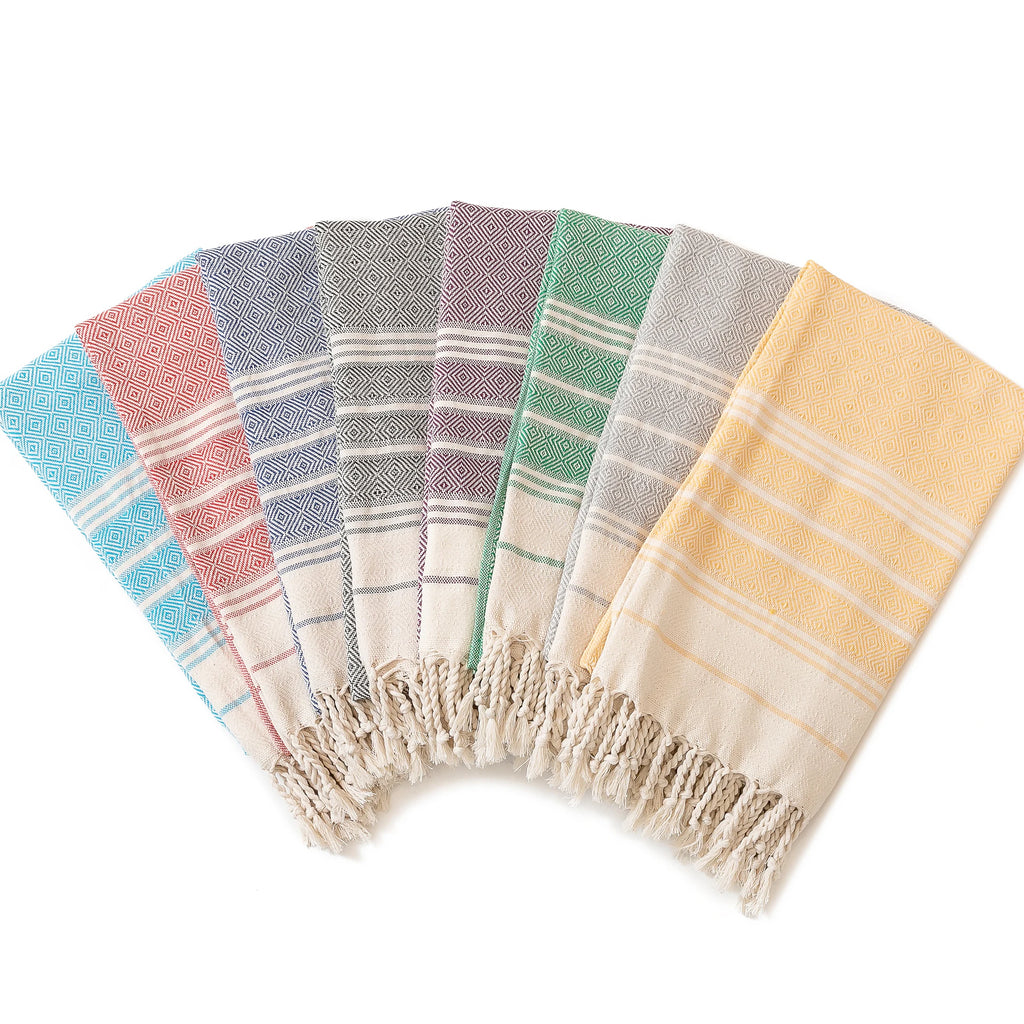 Toalha de praia turca de algodão 100*180cm nova grade de diamante esportes e fitness borla toalha de banho toalha de cozinha macia absorvente rápido dr