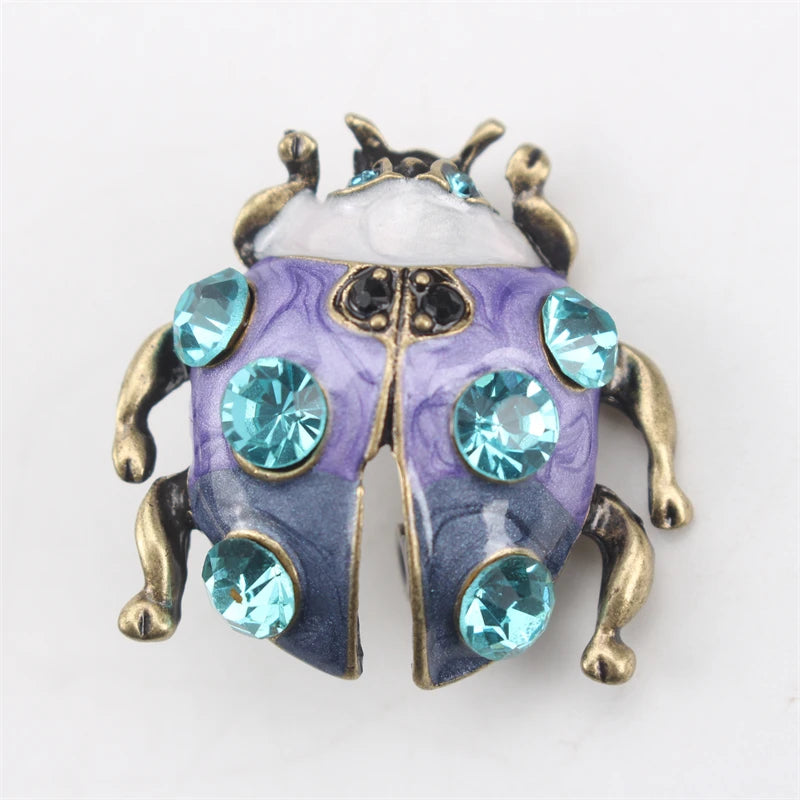 Personalidade criativa dos desenhos animados novo broche moda sete estrelas joaninha senhora corsage pino