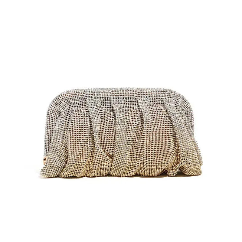 Glamourosa bolsa de noite com pérolas e strass para mulheres |   Embreagem elegante para performance em palco |   Bolsa brilhante para festa de casamento e baile 