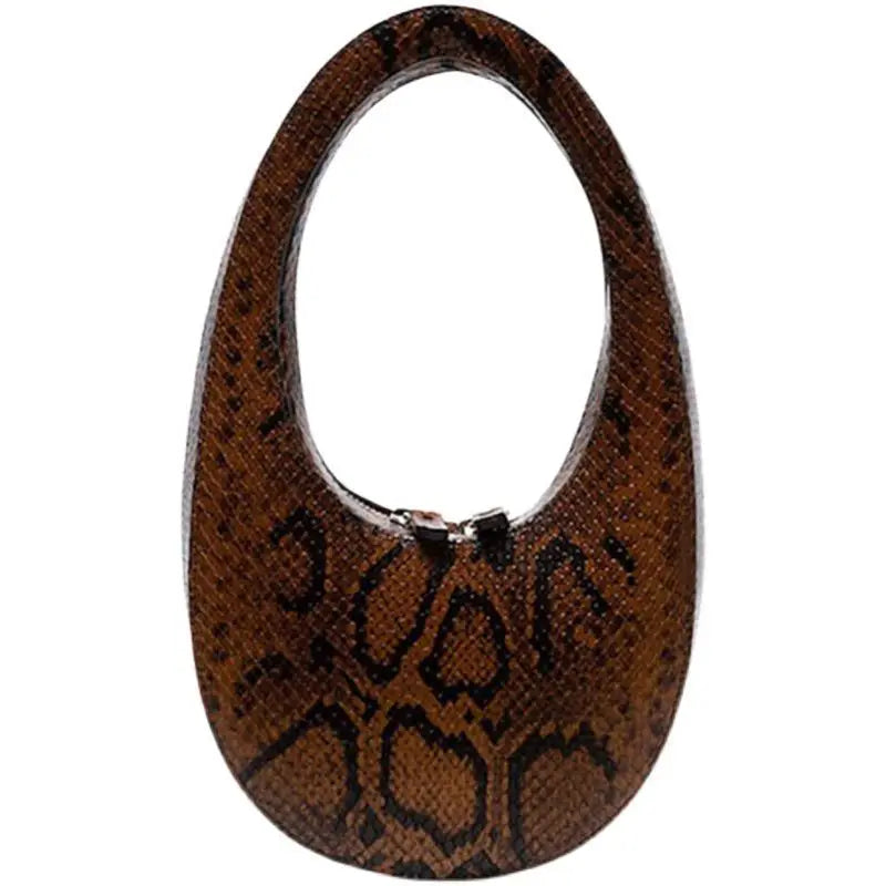 Luxo e sexy padrão de cobra oval em relevo high-end marca designer bolsa, personalizado e elegante bolsa de ombro para mulher