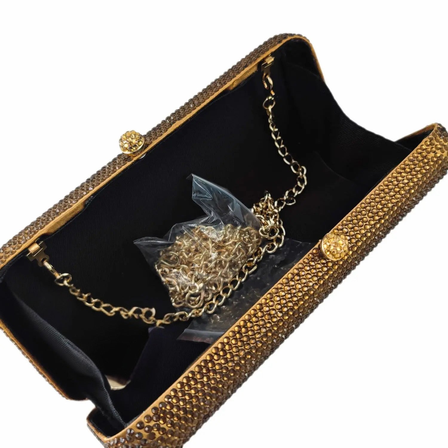 Clutch de Cristal Marrom para Festas Elegantes