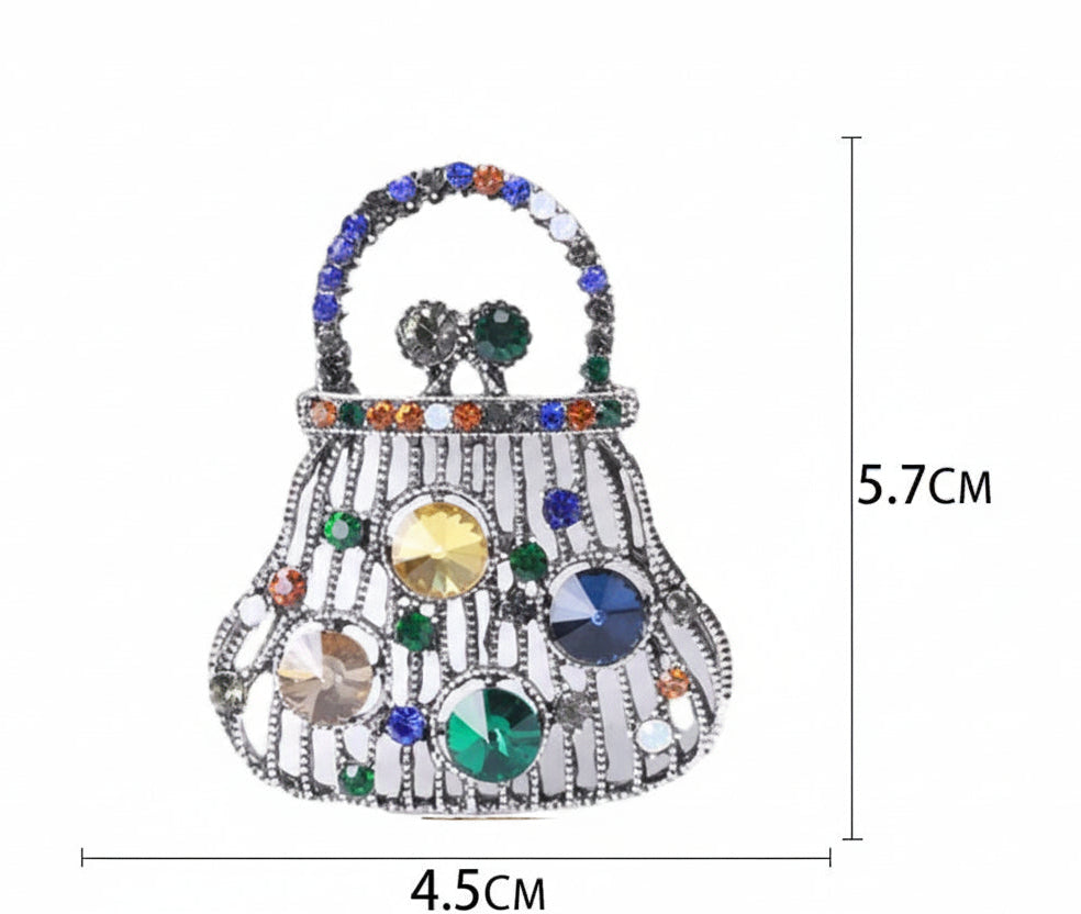 Broches de bolsa esmaltada para mulheres, bolsa feminina, banquete, festa, mochila, presentes, acessórios de joias