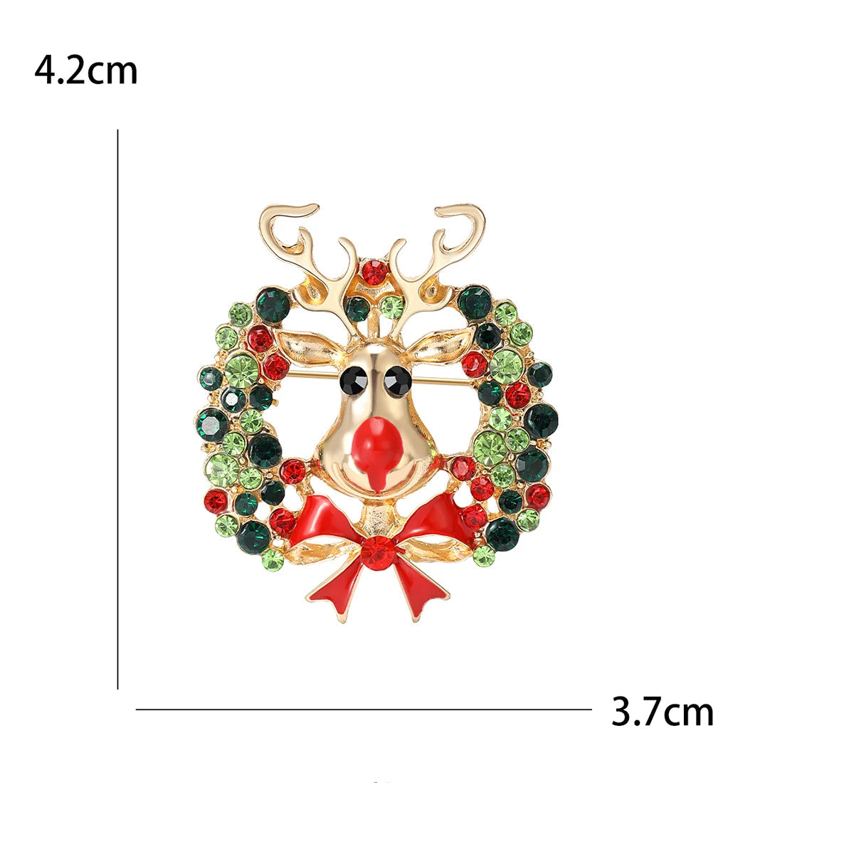 Broche Guirlanda de Natal com Strass Design Elegante Feminino