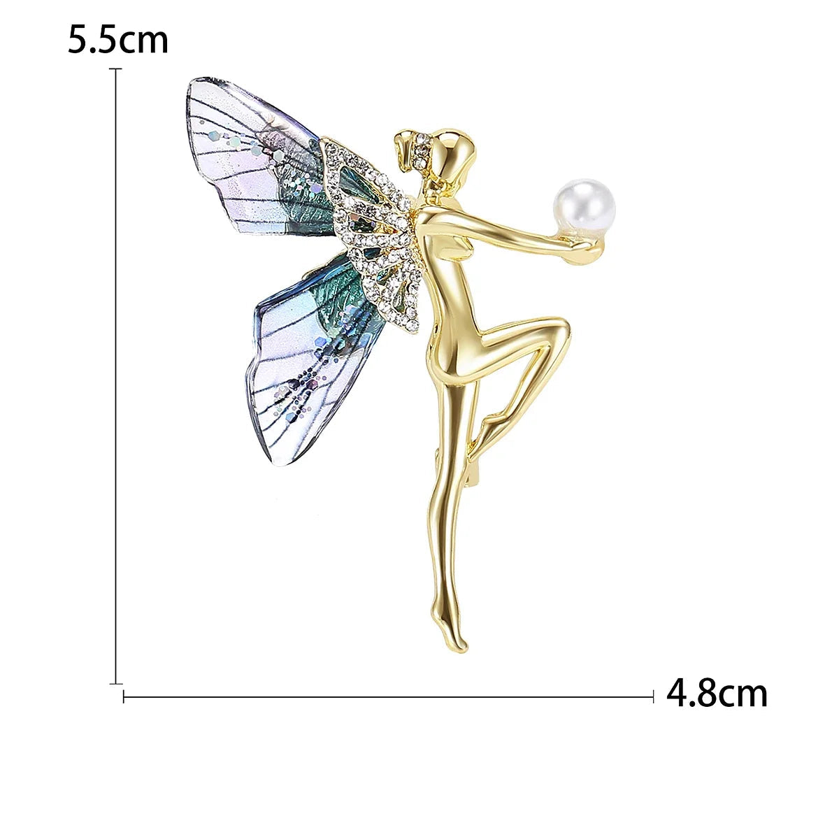 Broche Bailarina Esmaltado com Strass Elegante Feminino
