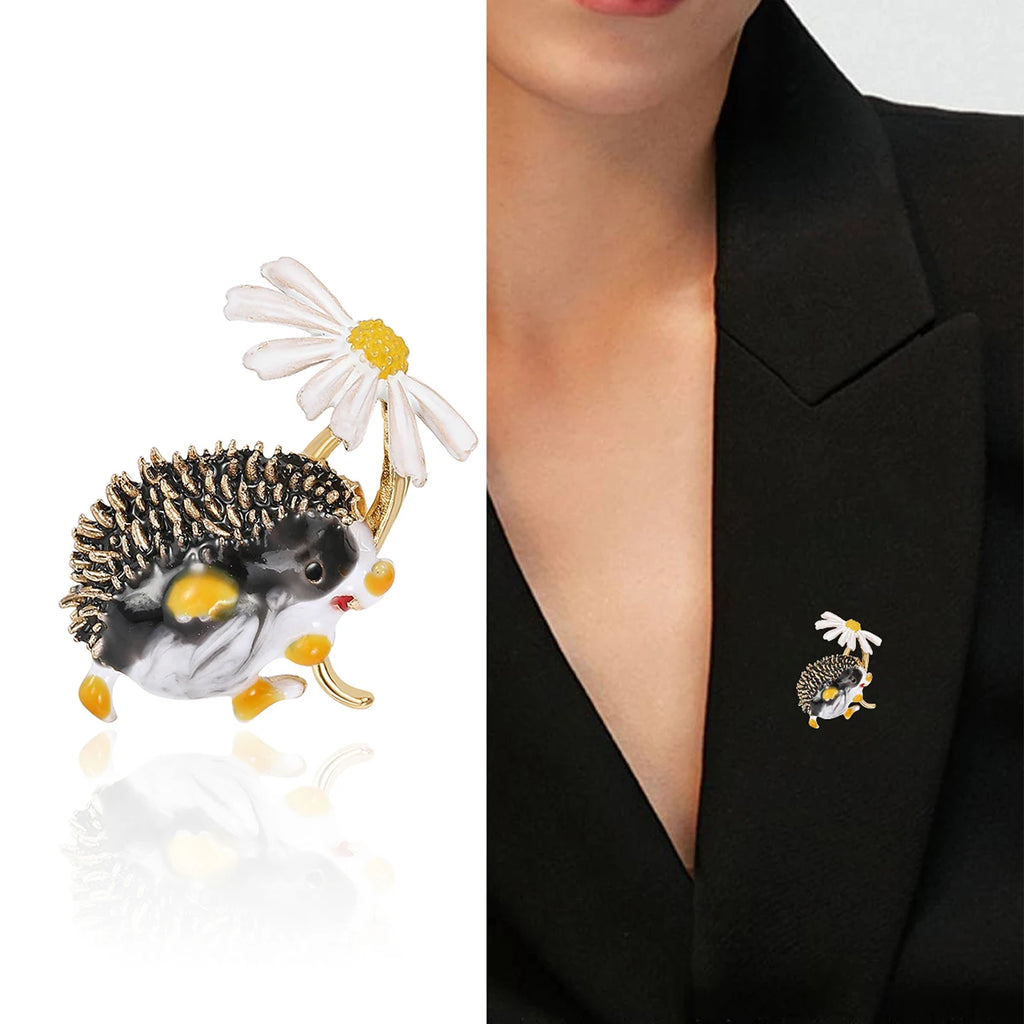 Esmalte Hedgehog Broches para Mulheres, Pins Pequenos Animais, Acessórios para Jóias, Presentes para Amigos, Festa de Escritório, Unissex