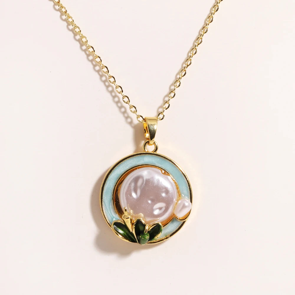 316l aço inoxidável colorido gota de óleo flor coração irregular colar para mulheres meninas vintage francês delicado jóias presentes