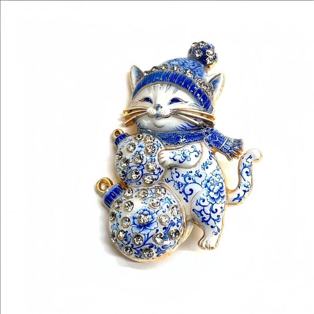 Broche Animal de Natal com Strass Design Elegante Feminino
