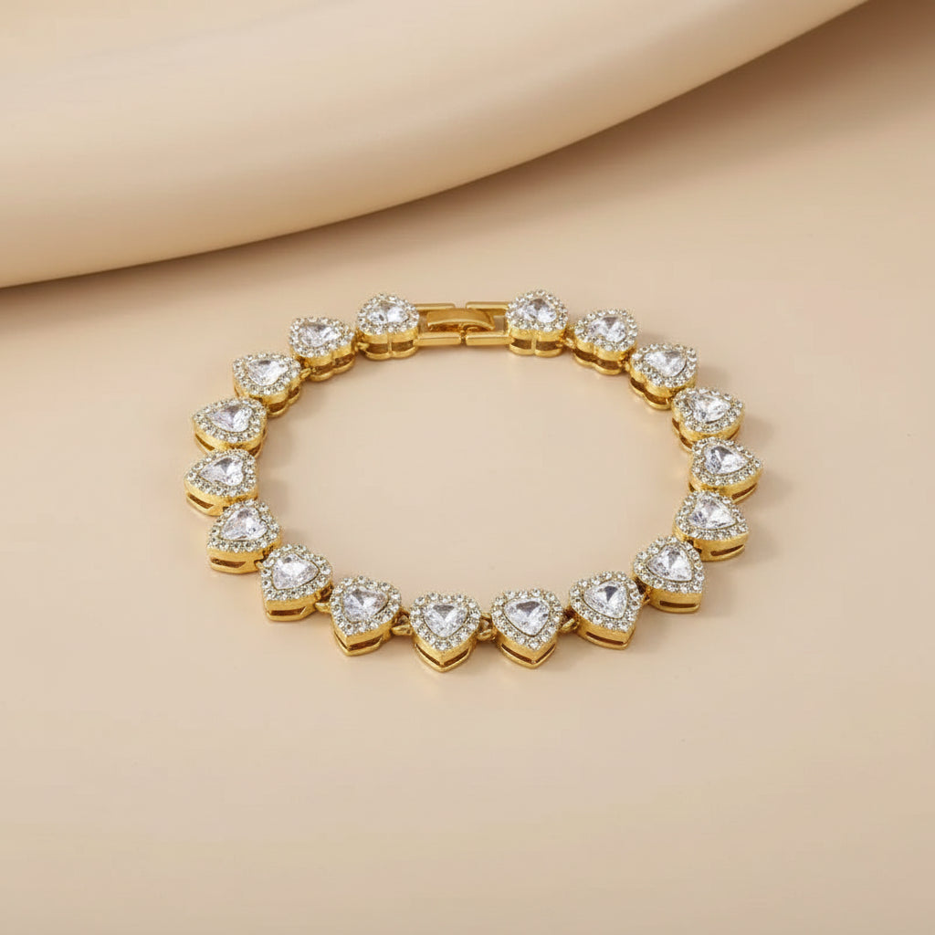 Luxuoso e requintado colar de aço inoxidável com diamante em forma de coração para correspondência diária de joias da moda