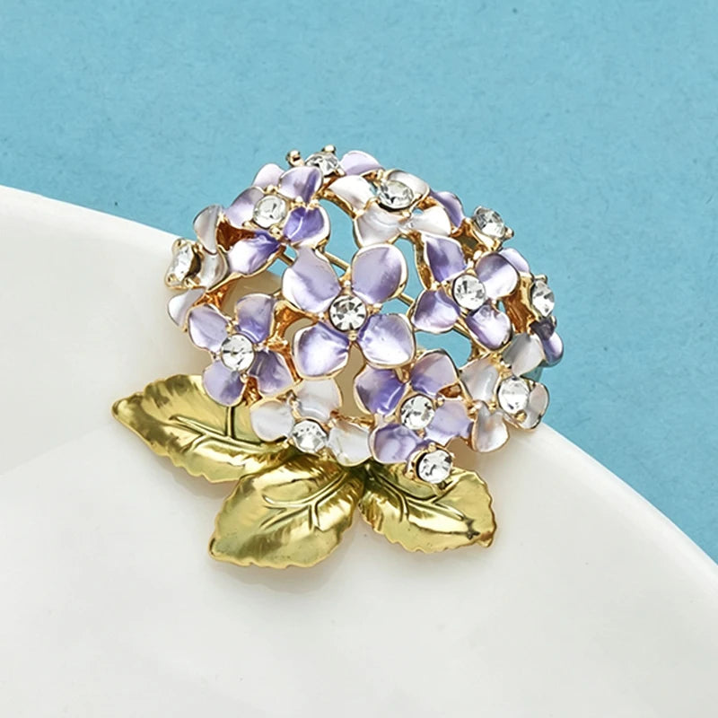 Broche Hortênsia Esmaltado Design Elegante Feminino