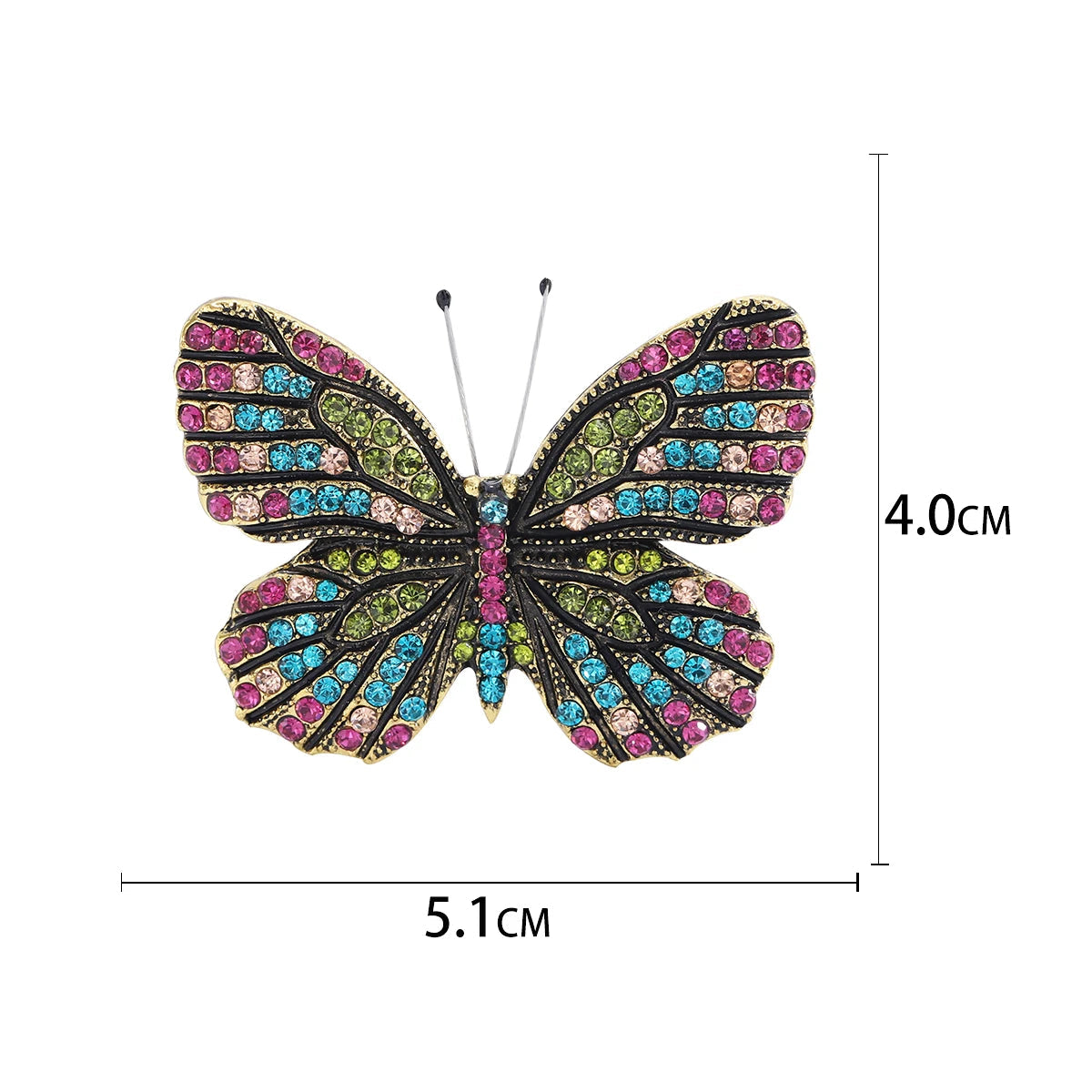 Broche de Borboleta com Strass para Acessórios Elegantes