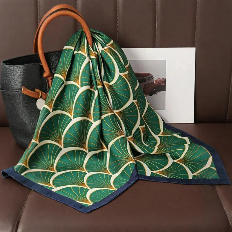 1pc marca de luxo hijab design xale envoltório impressão lenço quadrado feminino cabelo mão pulso foulard bandana nova bandana