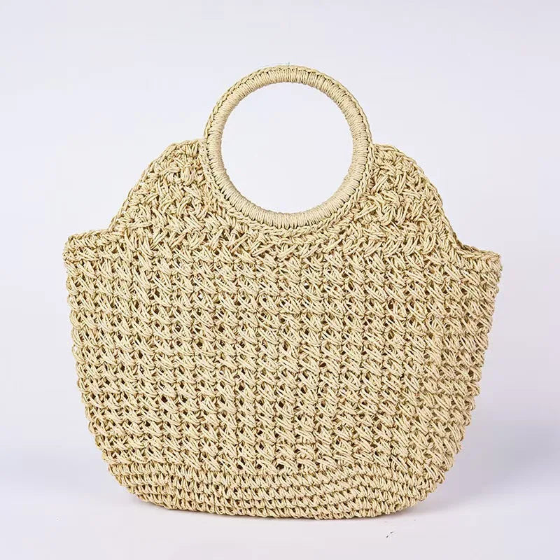 Marca tecido saco de embreagem luxo novo high-end beira-mar férias viagem grande capacidade palha feminina textura simples moda carteira