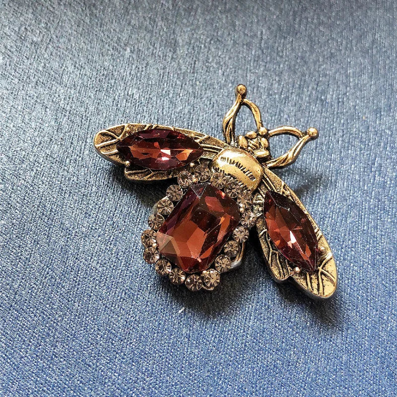 Skeds clássico vintage grande strass abelha broches pinos para mulheres luxo cristal inseto jóias terno roupas broche pino emblemas