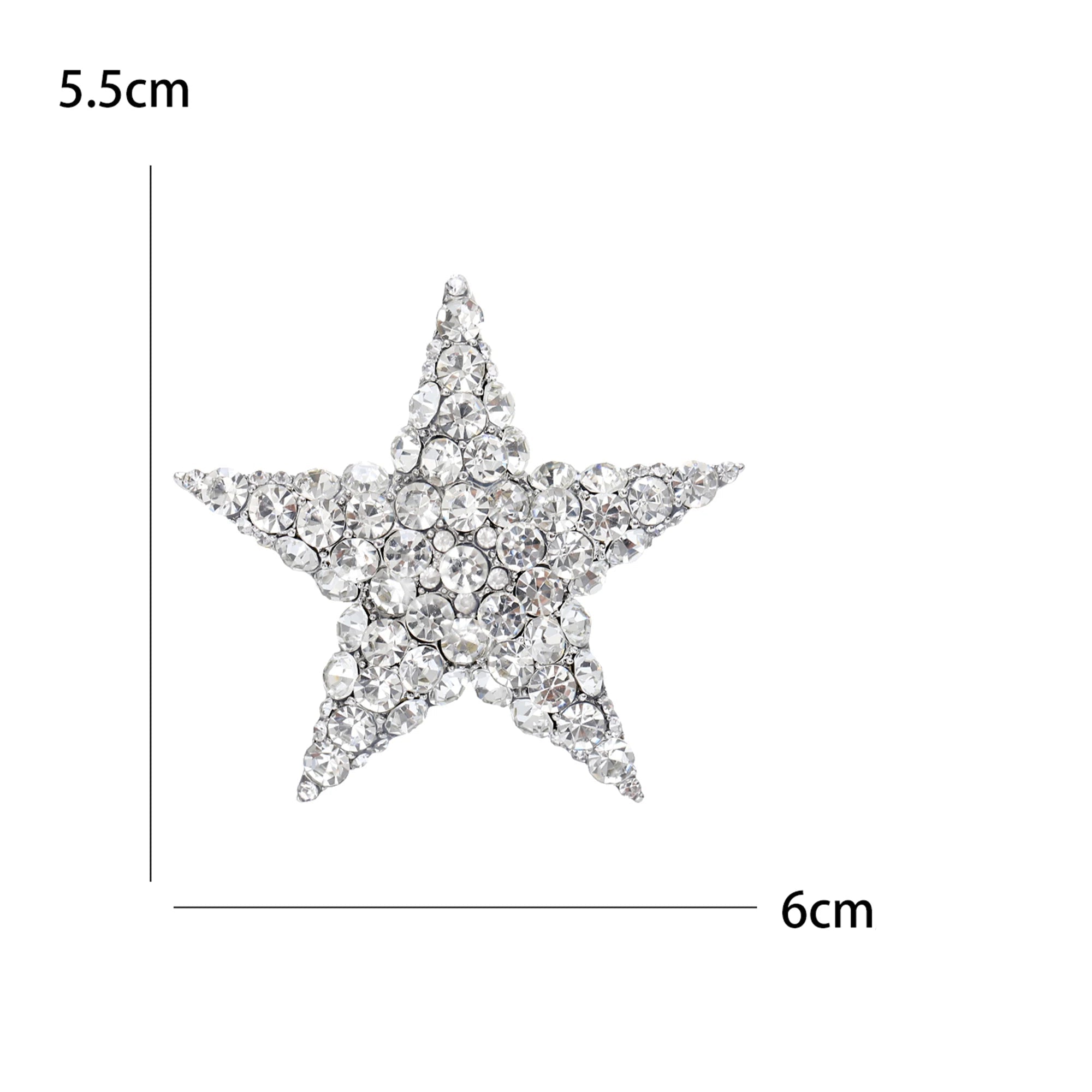 Alfinetes de estrela de tiro com borla para mulheres unissex strass estrela broches escritório festa amigo presentes acessórios de joias