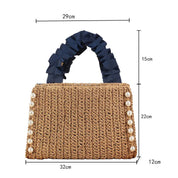 Bolsa feminina verão praia saco artesanal palha tecido totes bolsa feminina bohemia novo