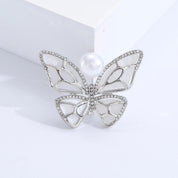 Moda concha borboleta broches para mulheres strass inseto pinos evento festa presentes nova mochila decoração roupas acessórios