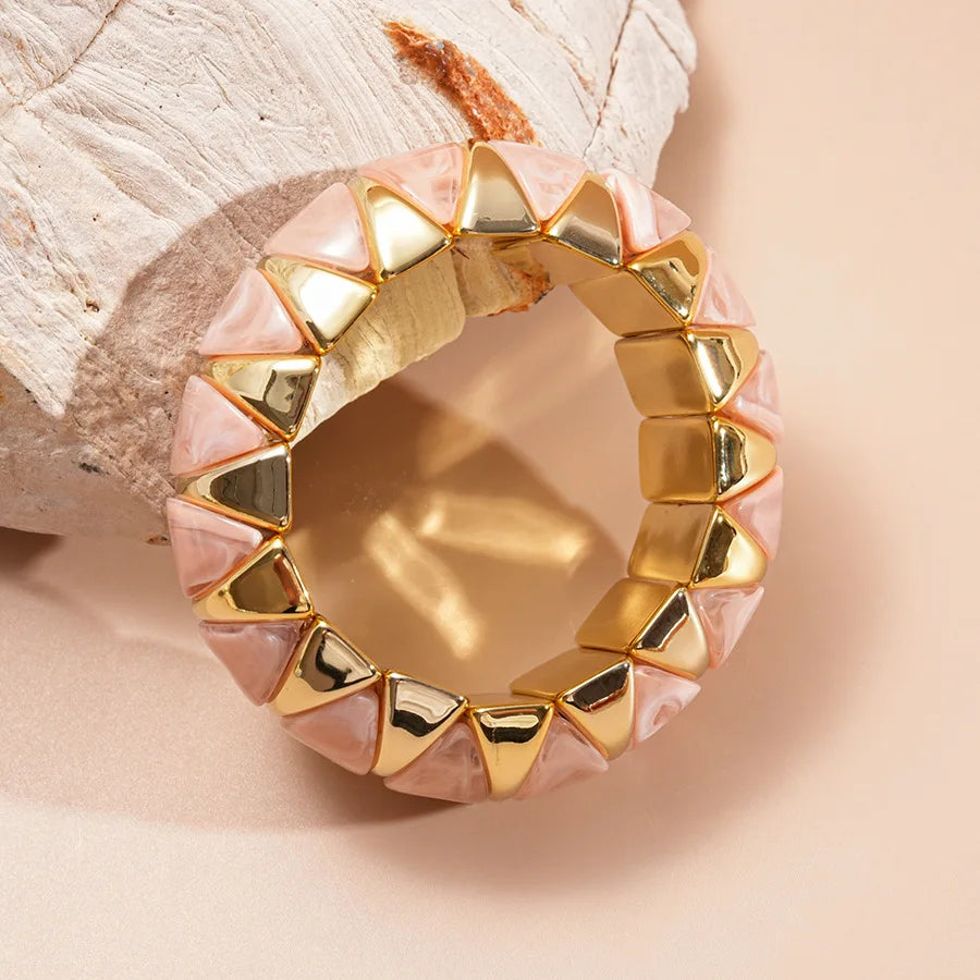 Pulseira acrílica colorida glamorosa para mulheres, pulseira elástica doce, uso diário moderno e presente de namoro