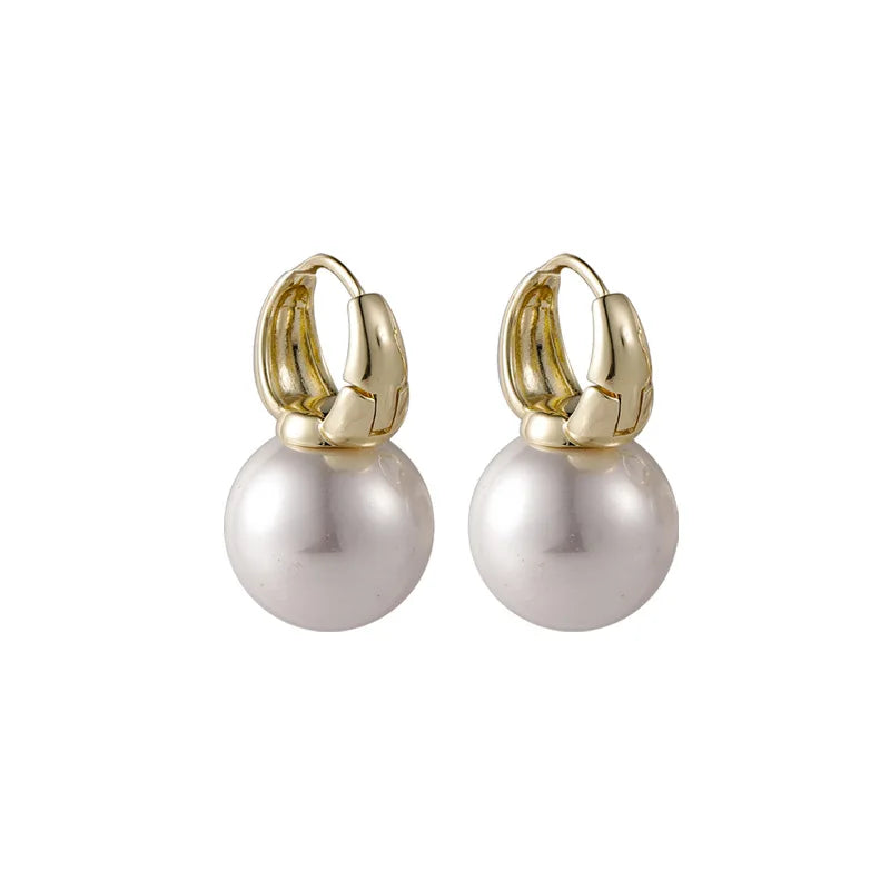 2022 novo bonito pérola studs hoop brincos para mulheres cor de ouro eardrop minimalista minúsculo huggies aros casamento moda jóias