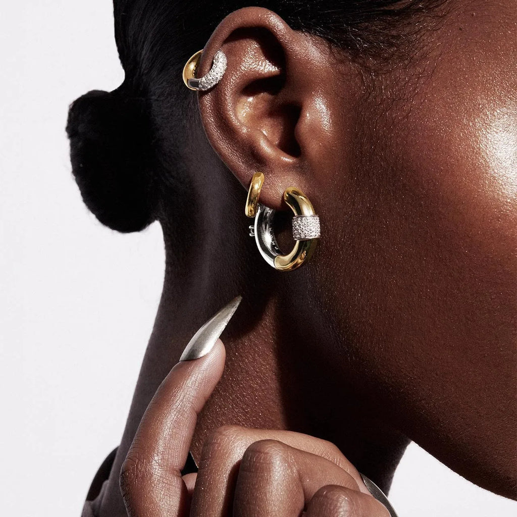 Brincos de argola em forma de o, tubo redondo pvd de cores mistas de aço inoxidável para mulheres, vintage, zircônia, huggie, anel de orelha, à prova d'água, joia, presente