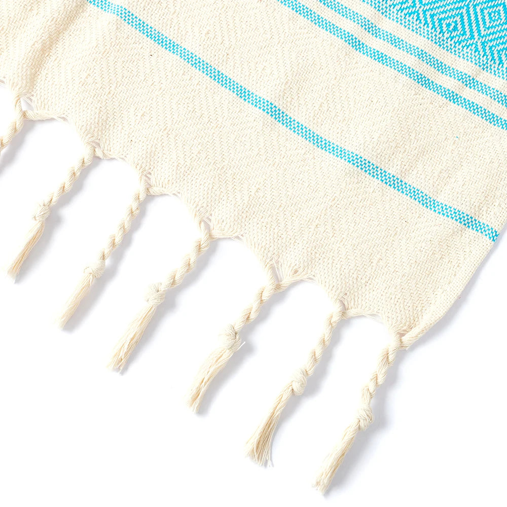 Toalha de praia turca de algodão 100*180cm nova grade de diamante esportes e fitness borla toalha de banho toalha de cozinha macia absorvente rápido dr