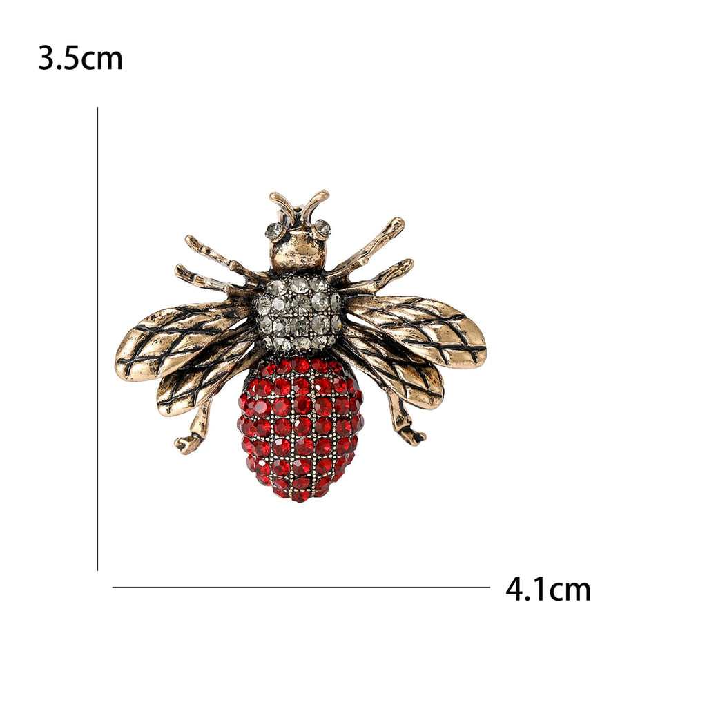 Clássico strass abelha broches para mulheres esmalte bug inseto pinos escritório festa amigo na moda presentes de ano novo jóias acessórios