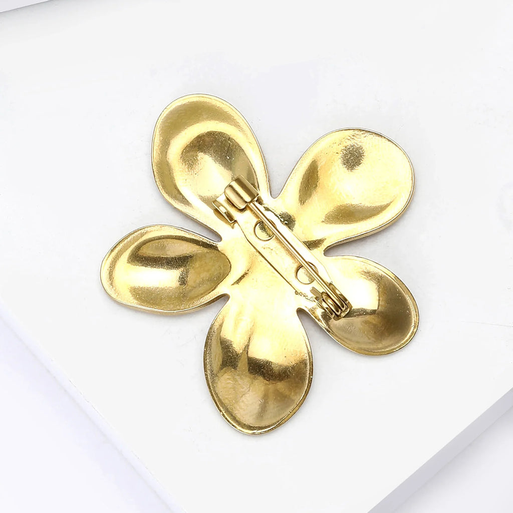 Broche Flores Metálicas com Design Geométrico Elegante Feminino