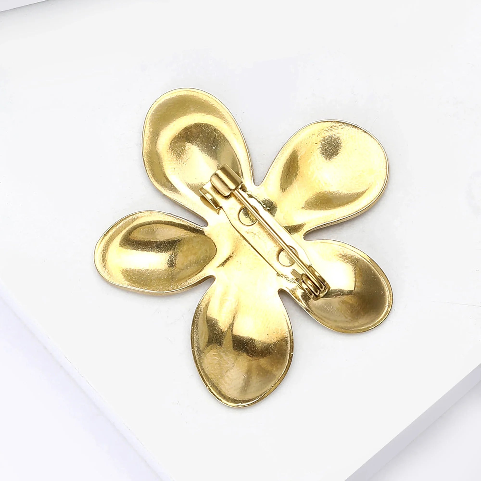 Broche Flores Metálicas com Design Geométrico Elegante Feminino