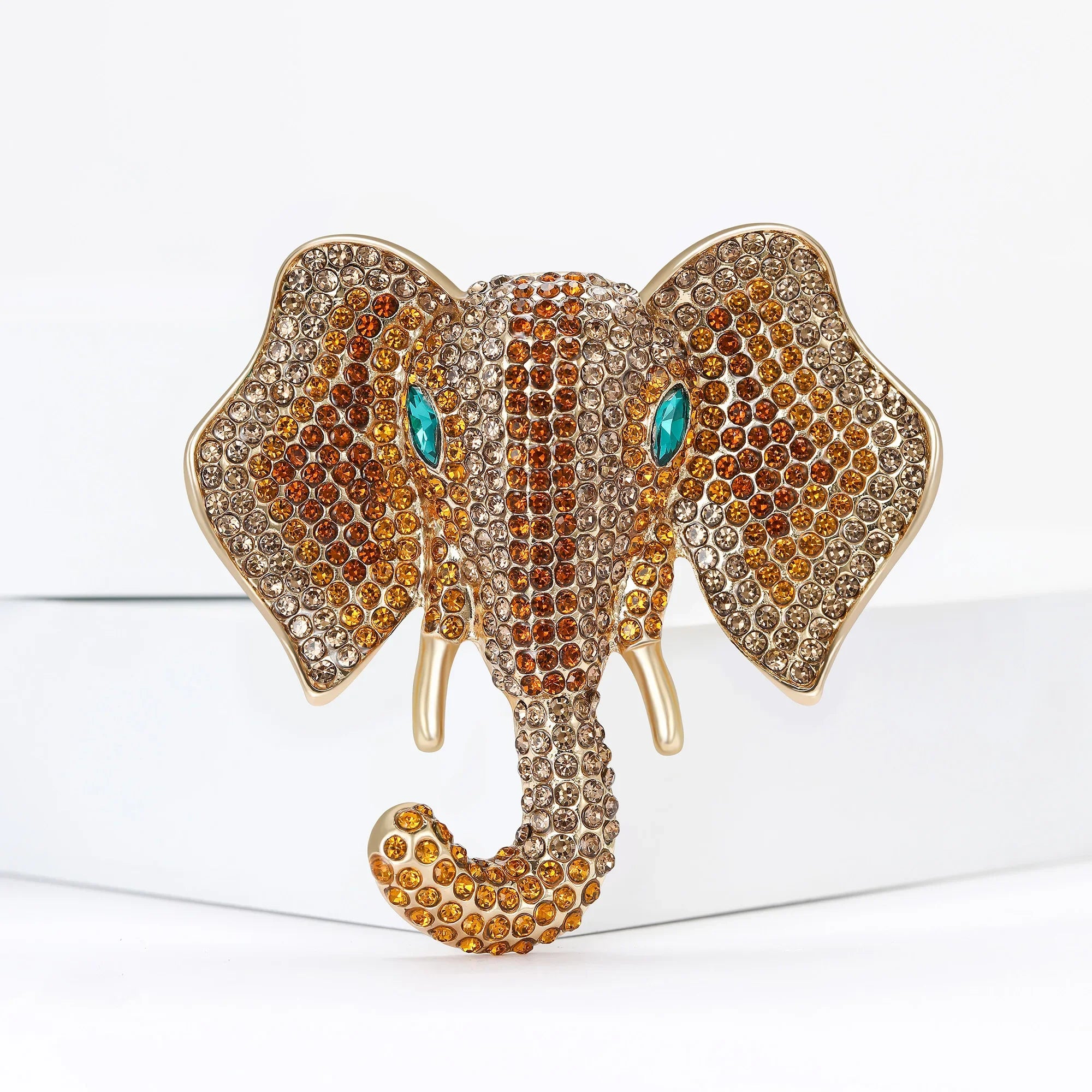 Broches de elefante de strass de luxo para mulheres unissex esmalte animal pinos banquete festa mochila presentes acessórios de joias