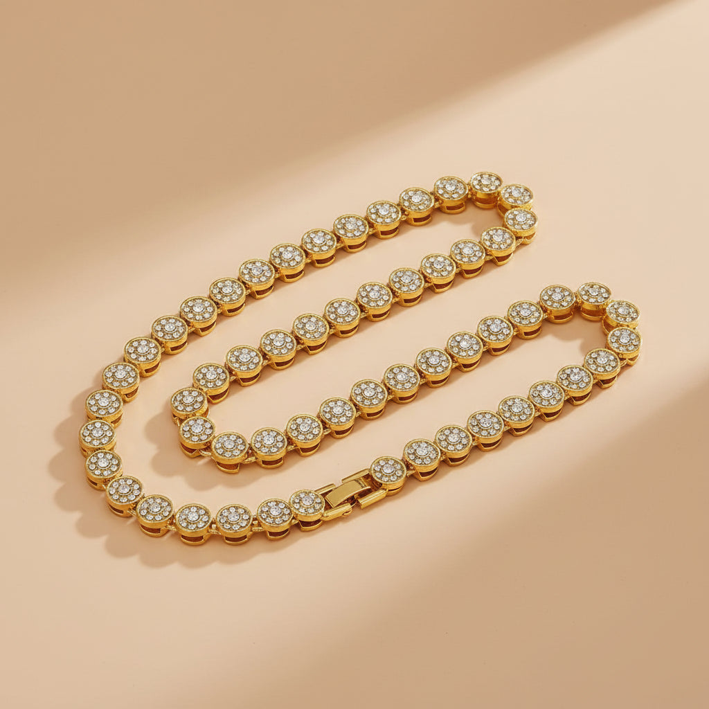 Luxuoso e requintado colar de aço inoxidável com diamante em forma de coração para correspondência diária de joias da moda