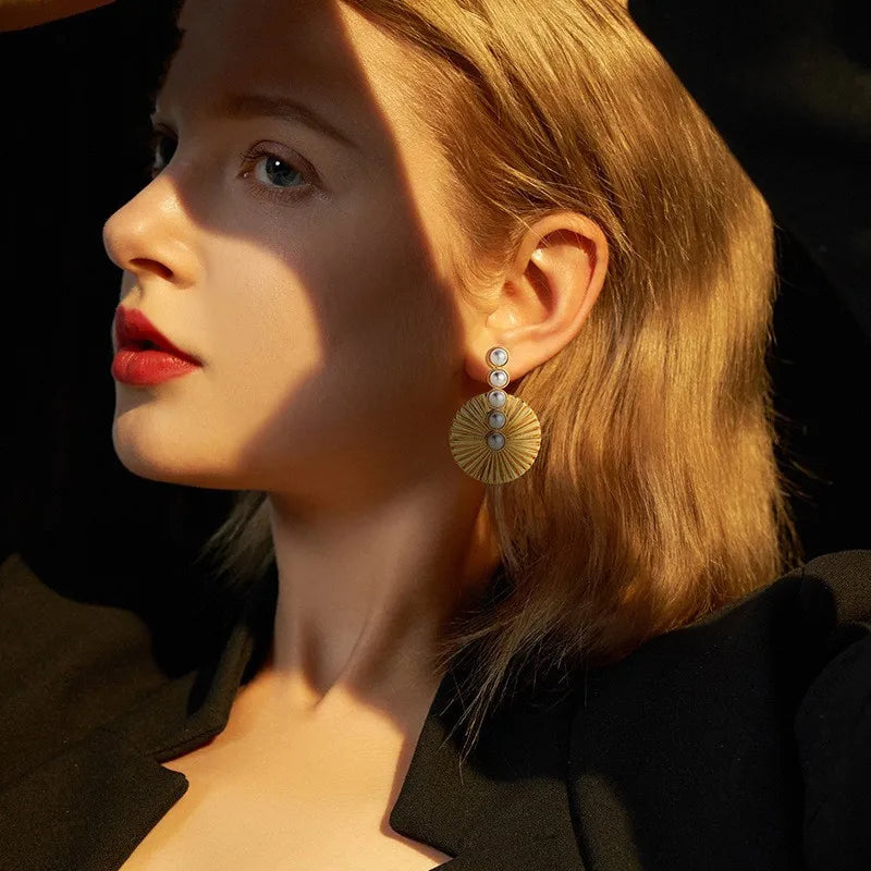 Kshmir-Brincos de Pérola Vintage para Mulher, Francês, Leve, Luxo, Europeu e Americano, Joias Diárias, Brindes de Moda