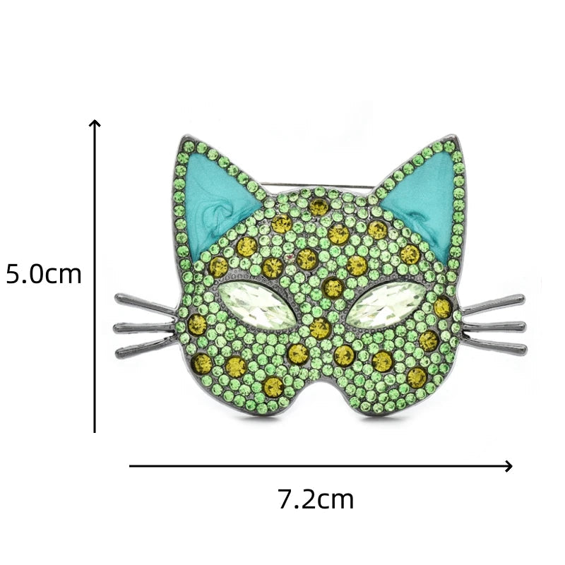 Wuli & baby broches de cabeça de gato brilhante para mulheres unissex 4 cores luxo adorável gatinho animais de estimação animal escritório festa broche pinos presentes