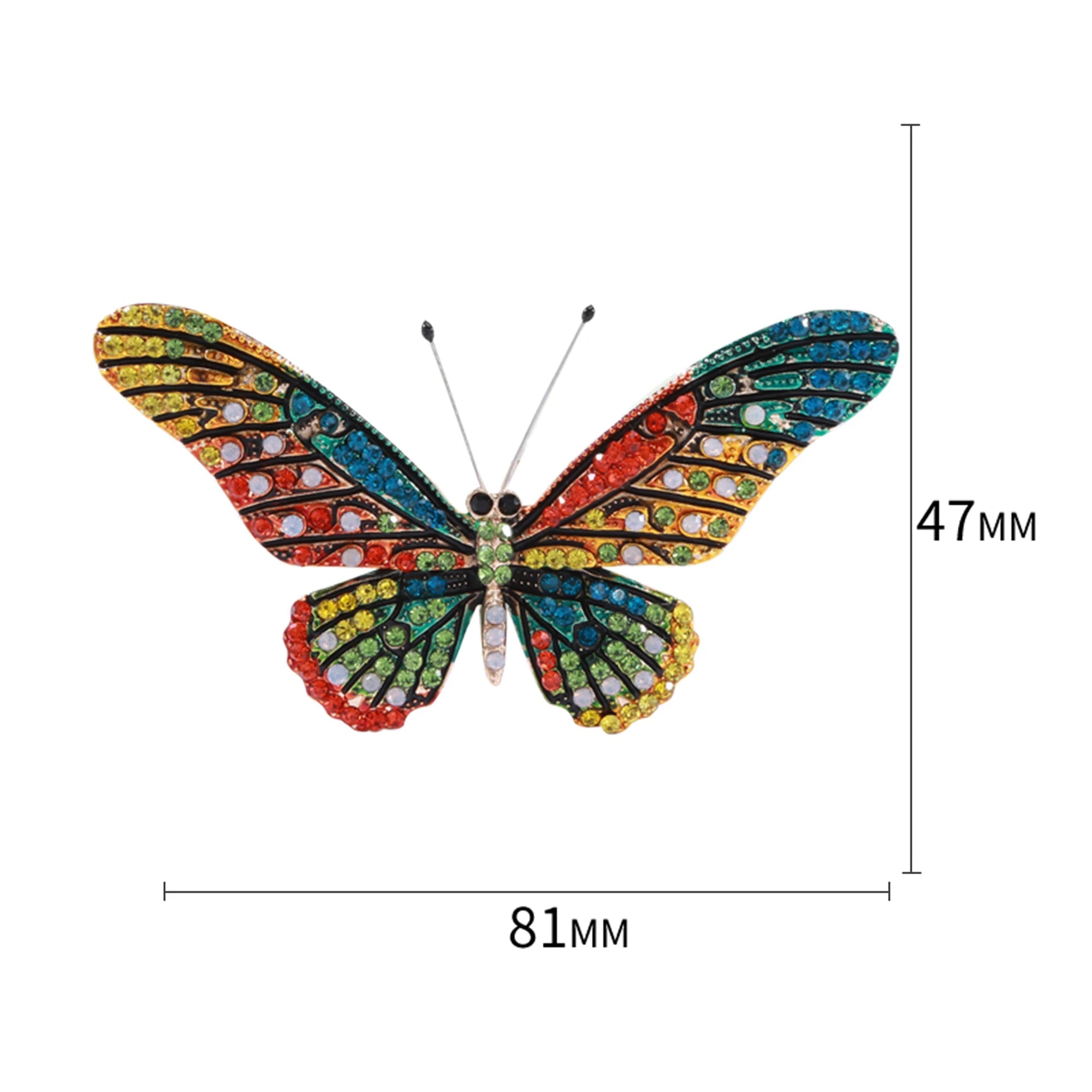 Broche de Borboleta com Strass para Acessórios Elegantes