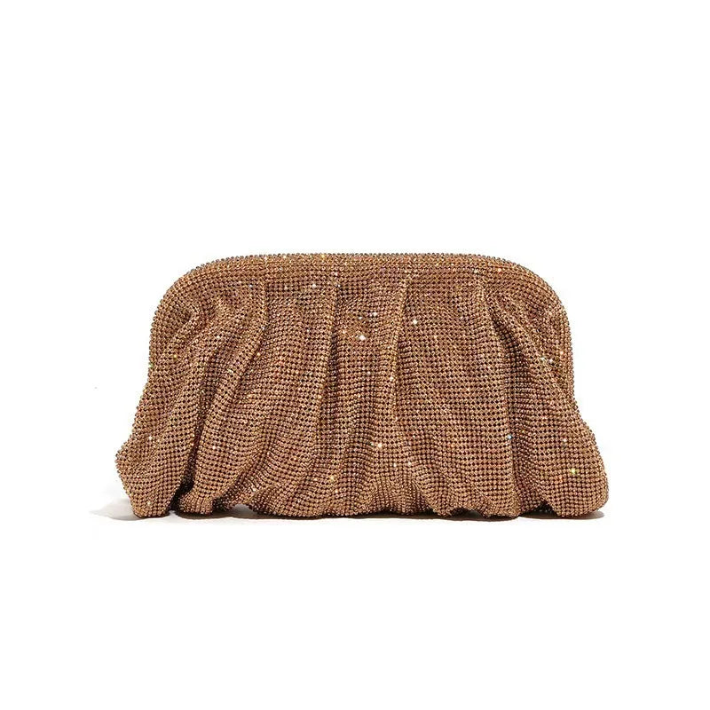 Glamourosa bolsa de noite com pérolas e strass para mulheres |   Embreagem elegante para performance em palco |   Bolsa brilhante para festa de casamento e baile 