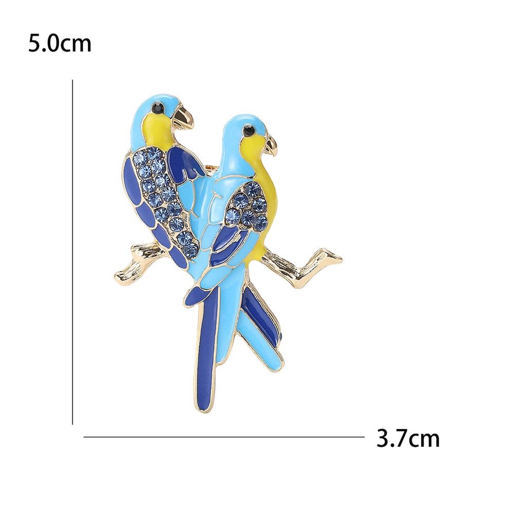 Popular strass pássaros broches para mulheres unisex bonito esmalte animal pinos banquete festa mochila presentes jóias acessórios