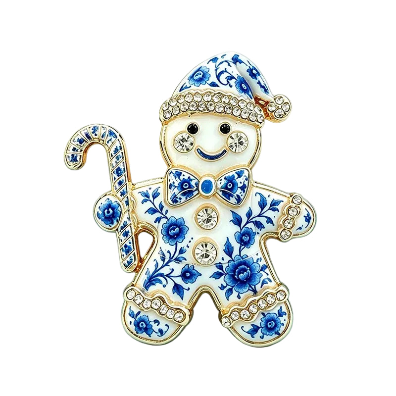 Broche Boneco de Neve com Strass Design Elegante Feminino