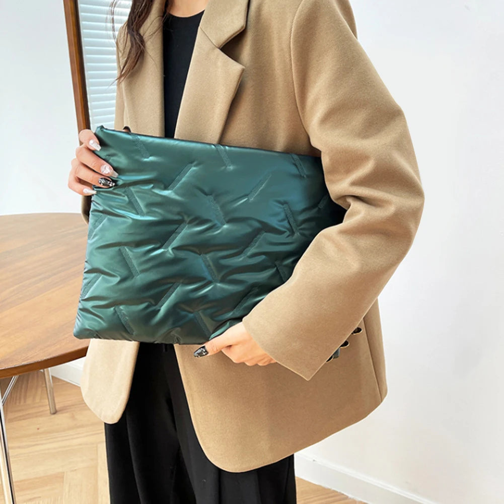 Laptop Sleeve Bag para mulheres, estojo Puffer, tampa da embreagem, saco do notebook, MacBook Pro 14 ", MacBook Air 13"