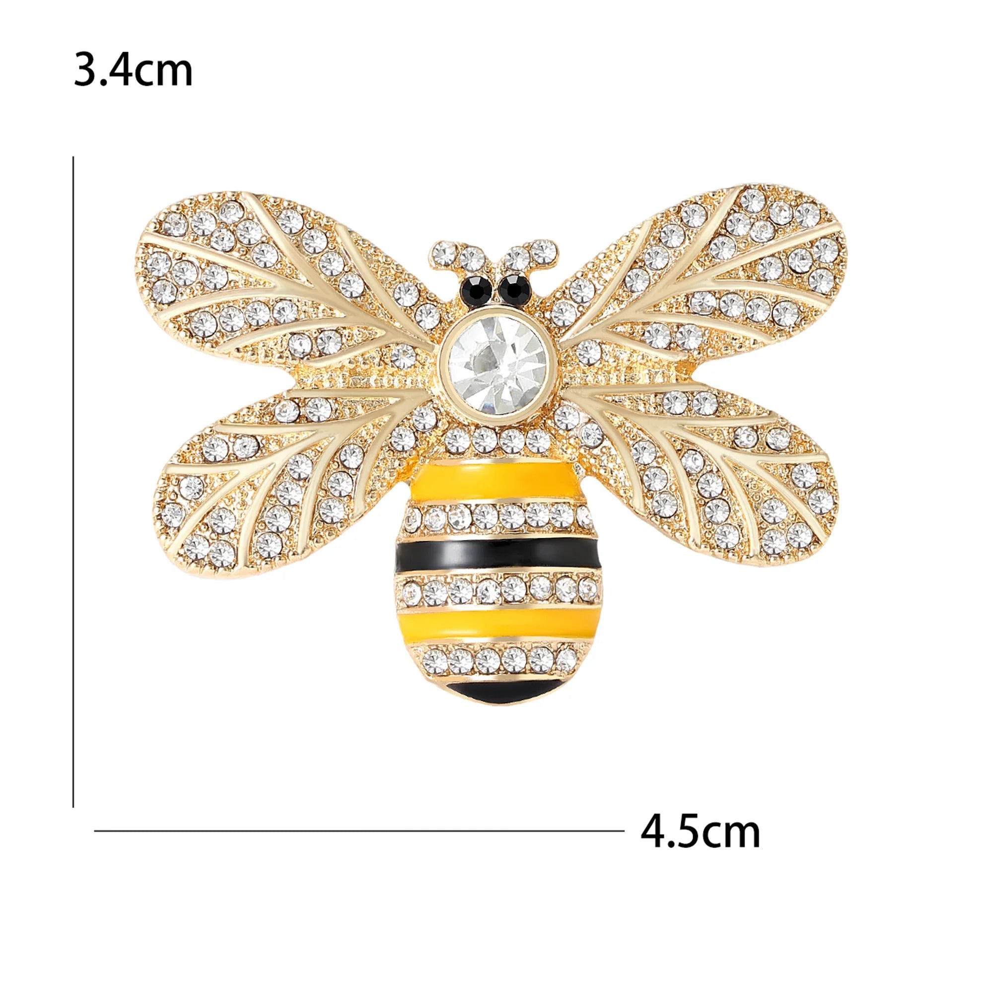 Clássico strass abelha broches para mulheres esmalte bug inseto pinos escritório festa amigo na moda presentes de ano novo jóias acessórios
