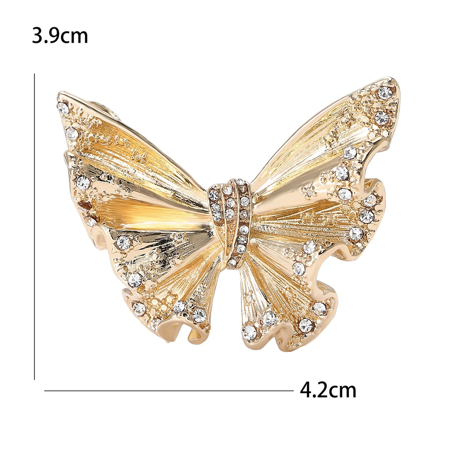 Broche Borboleta com Strass Luxo para Acessórios Femininos
