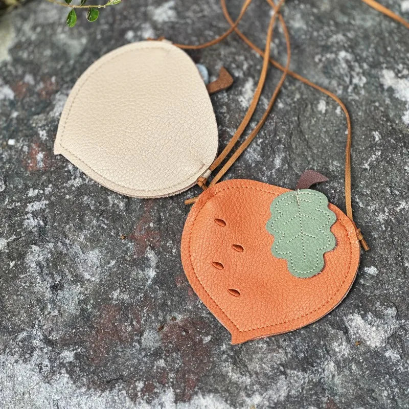 2024 novas meninas saco do mensageiro crianças bonito abóbora fruta padrão saco das crianças bonito ombro único crossbody saco