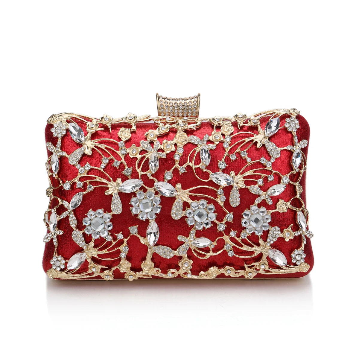 Nova chegada feminina dia embreagem oco estilo diamantes festa sacos de noite rosa cor misturada casamento nupcial bolsas com corrente