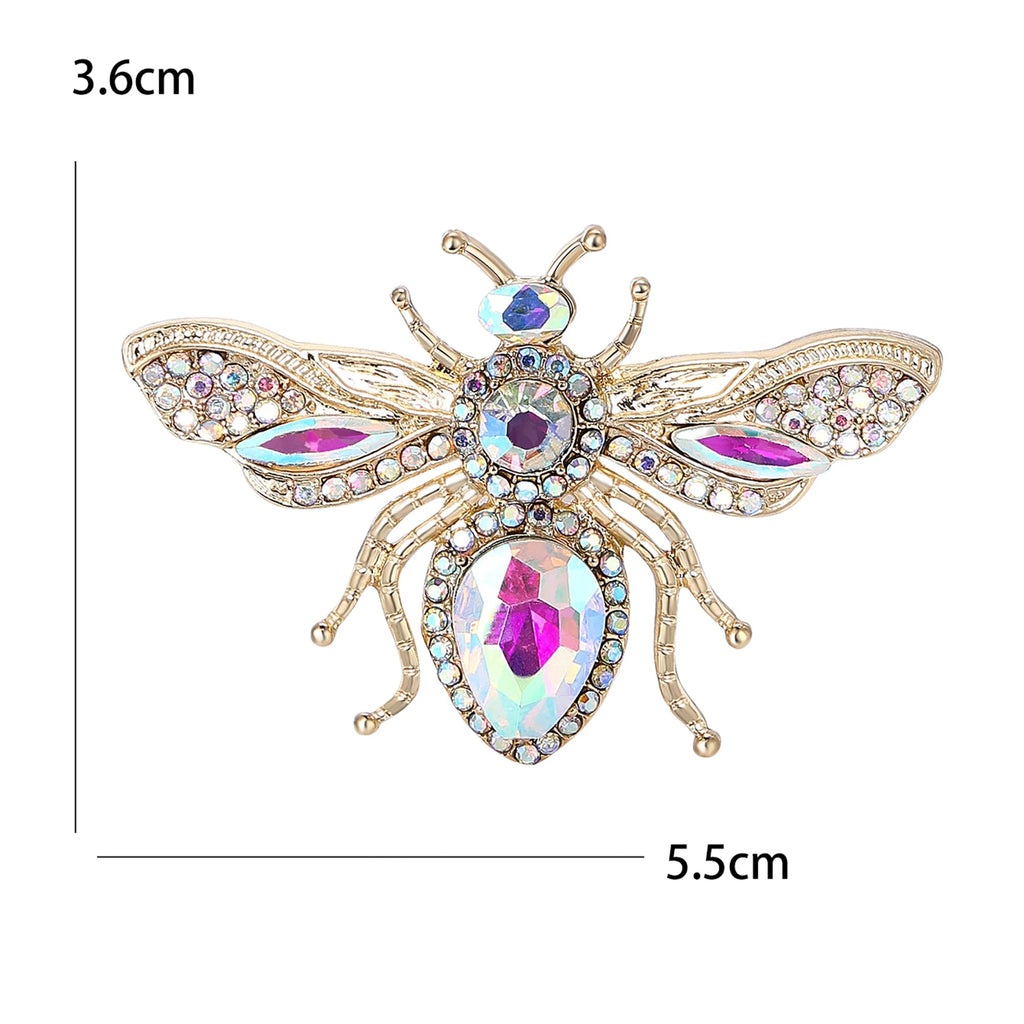 Clássico strass abelha broches para mulheres esmalte bug inseto pinos escritório festa amigo na moda presentes de ano novo jóias acessórios